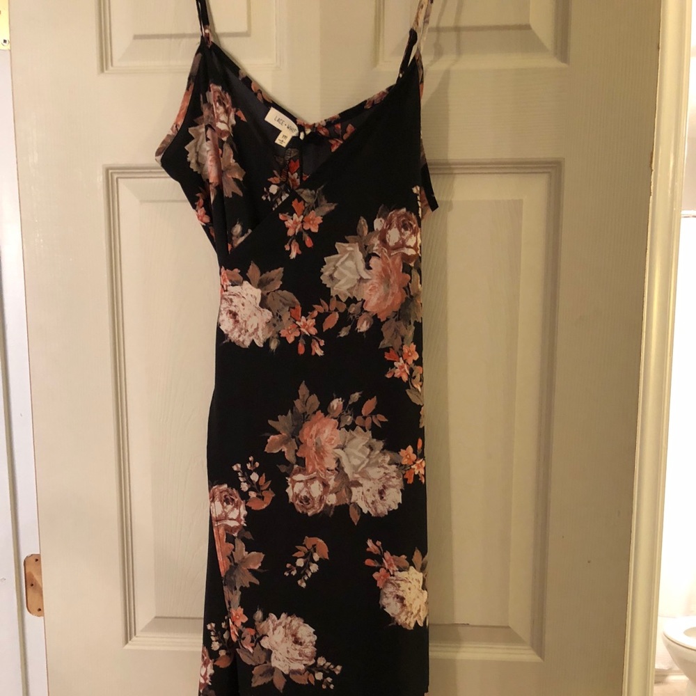 Lace + Whiskey midi wrap dress